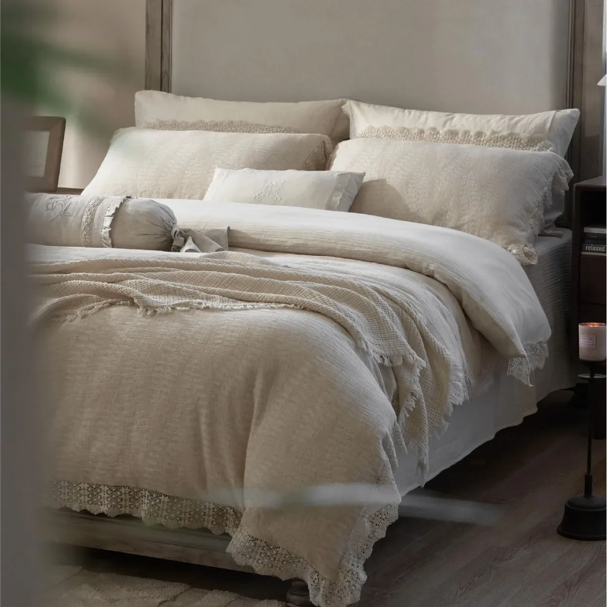 Soft Bedding Set Duvet Cover with Bed Sheet Pillowcase Natural Cotton Linen Bedclothes Bedspread Pillowcases Comforter Sets