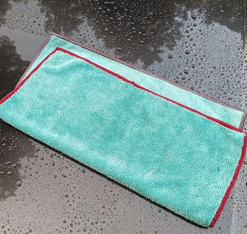 31BC 40x40CM 500GSM Microfiber Car Detailing Towel Soft Plush Scratch Less Quick Drying Multipurpose Auto Home Cleaning Cloth