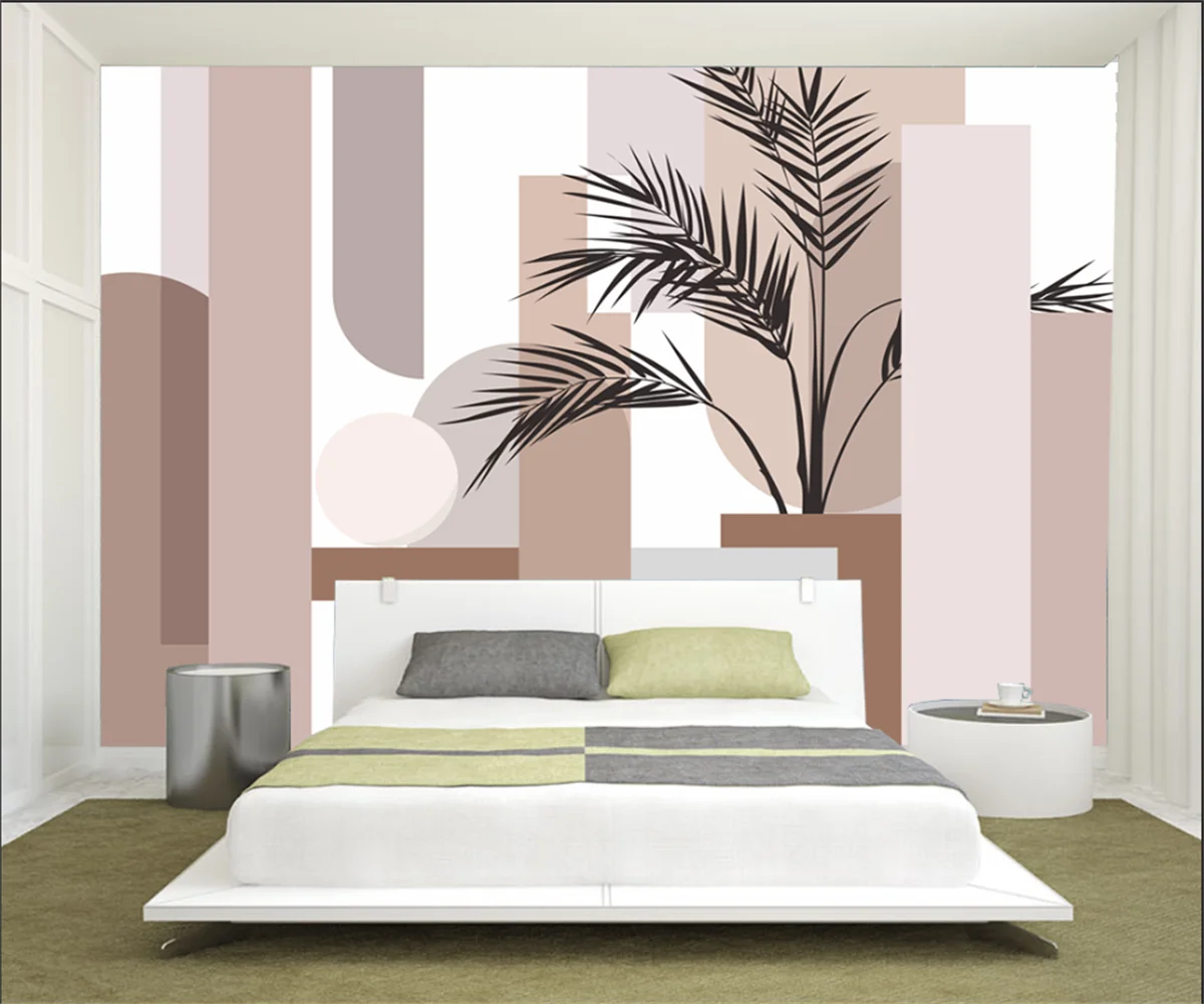 Custom wallpaper Geometric Abstract Shape Pink Children's room background mural home decoration living room bedroom 3d wallpaper