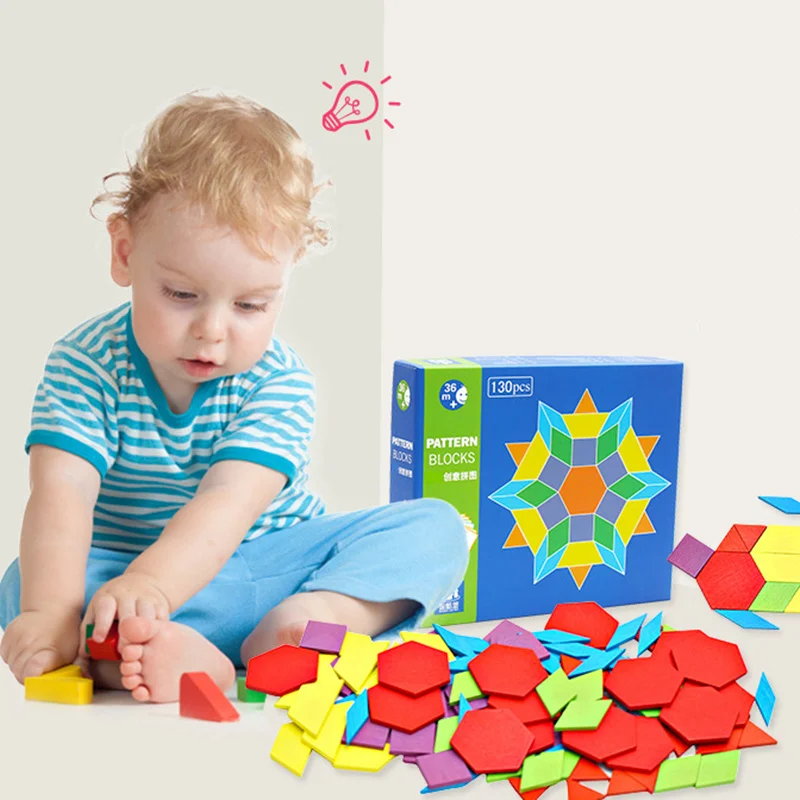 บล็อกไม้ปริศนาฝึกสมองของเล่น 3D แทนแกรมจิ๊กซอว์ของขวัญเพื่อการศึกษา