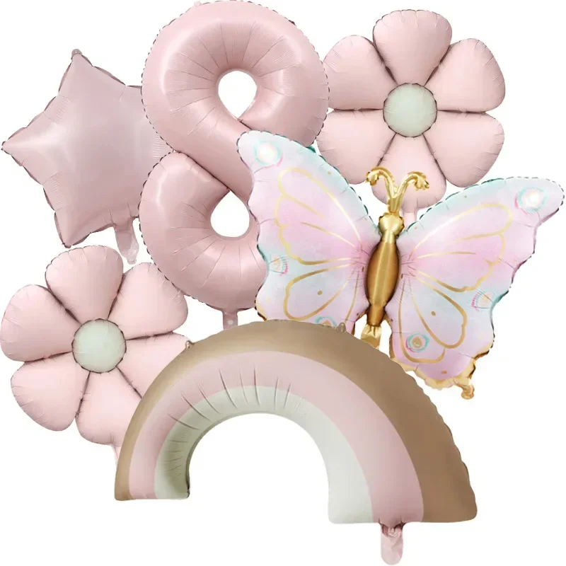 6 Stück Pastellrosa Schmetterling Aluminiumfolienballon für Mädchen Geburtstag Schmetterling Thema Hochzeit Party Dekoration Lieferungen – Detail 10