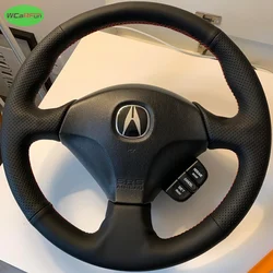 DIY Black Microfiber Leather Car Steering Wheel Cover For Honda S2000 2000-2008 Civic Si 2002-2004 Acura RSX Type-S 2002-2006