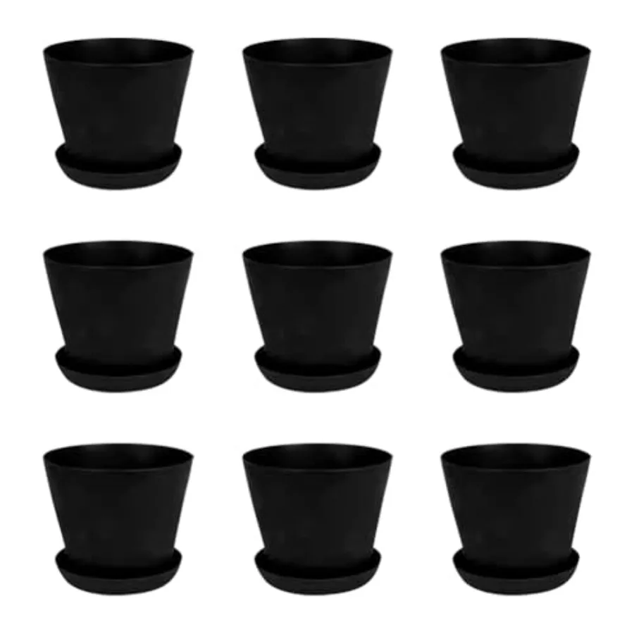 

12 комплектов маленьких черных пластиковых горшков для растений, круглые горшки для цветов, горшки для сочных рассады, садовые горшки для посадки семян, крошечные детские горшки