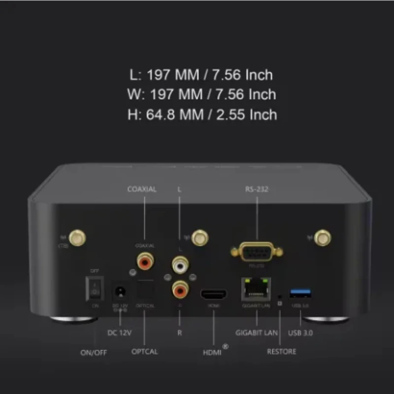 

ZIDOO Z30 PRO 8K 6 ГБ DDR + 64 ГБ Музыкальный плеер Встроенный отсек для жесткого диска EMMC Высокоскоростной Wi-Fi