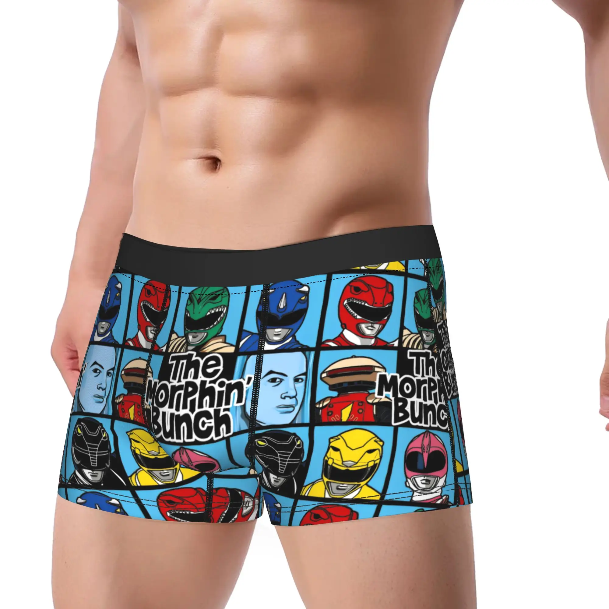 Boxer fantaisie pour hommes, culotte douce, sous-vêtements pour hommes, The Mighty Morphin Bunch Power Rangers, sous-vêtements doux pour hommes, grande taille