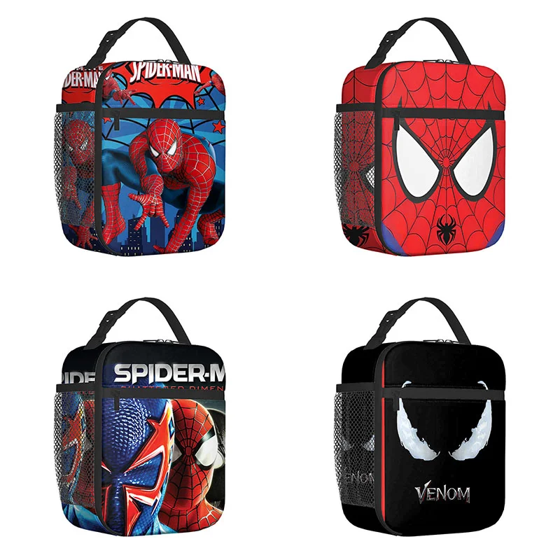 

Marvel Spiderman Lunch Bag Anime Insulated Portable Thermal Cooler Spider-Man Student Lunch Box School Picnic Bag Birthday Gift