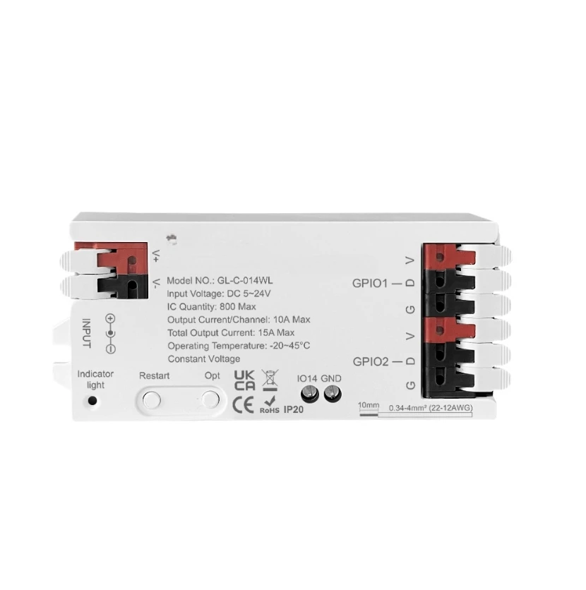 for ESP8266 LED Driver with 5 24V Rated Voltage for Wide Range of Addressable Strips and Dynamic Mode Selection via App