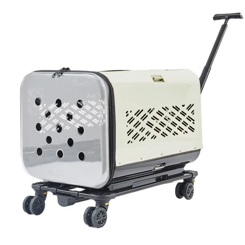 Pet travel multi-functional trolley case cat portable breathable suitcase large capacity double cart portable cat bag