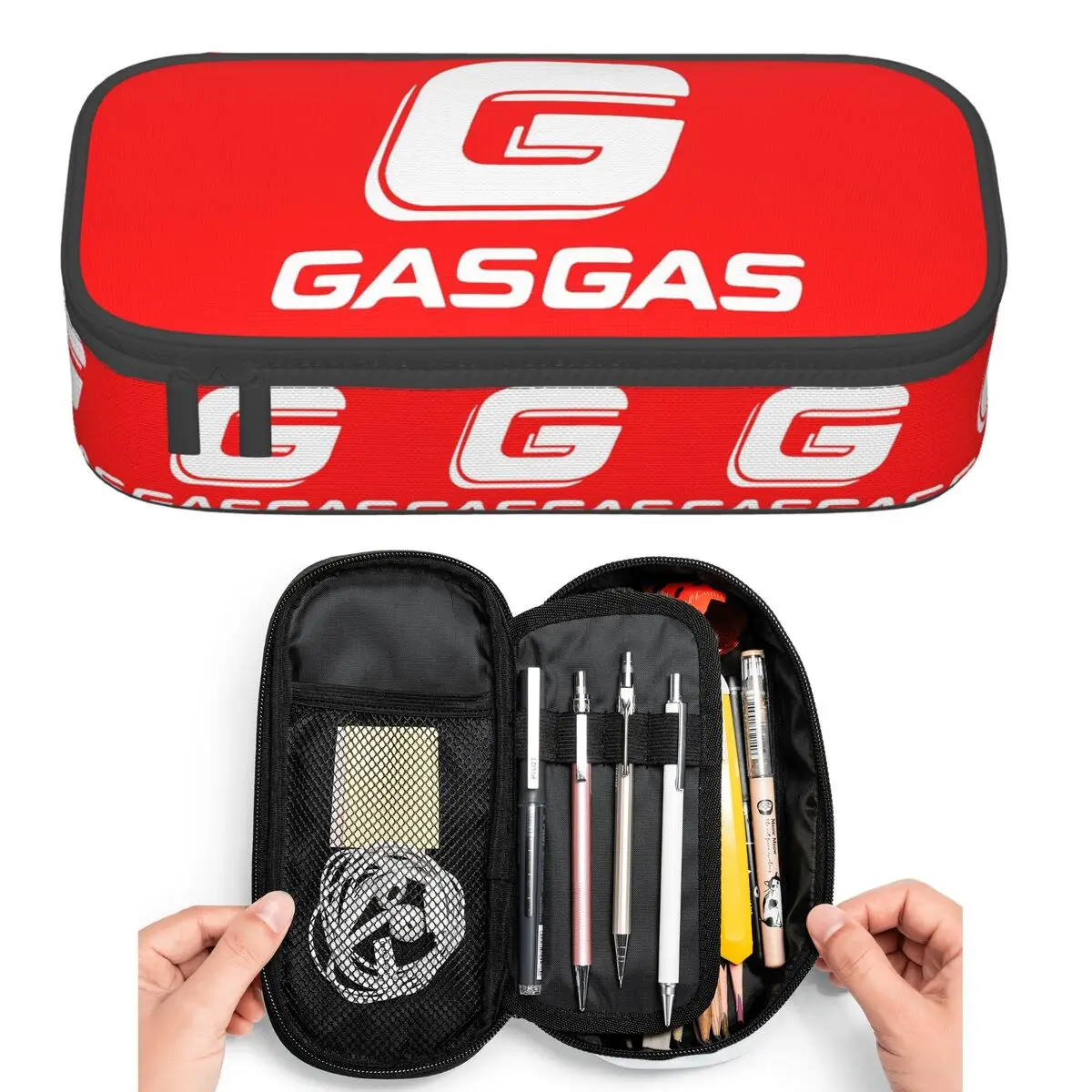 Gasgas Motorcycle Pencil Cases for Student Pen Box Pencil Bag Large Capacity Pencil Pouch Pen Holder