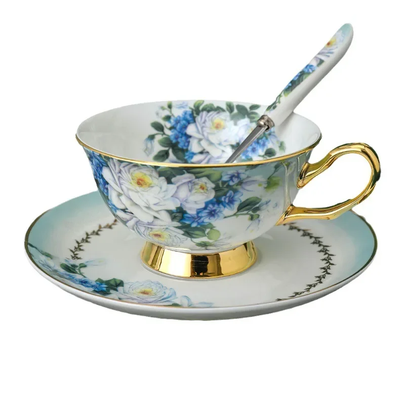 

Small Exquisite Bone China Ceramic Coffee Cup Set in European Light - Luxury Style - In Stock for Gifting