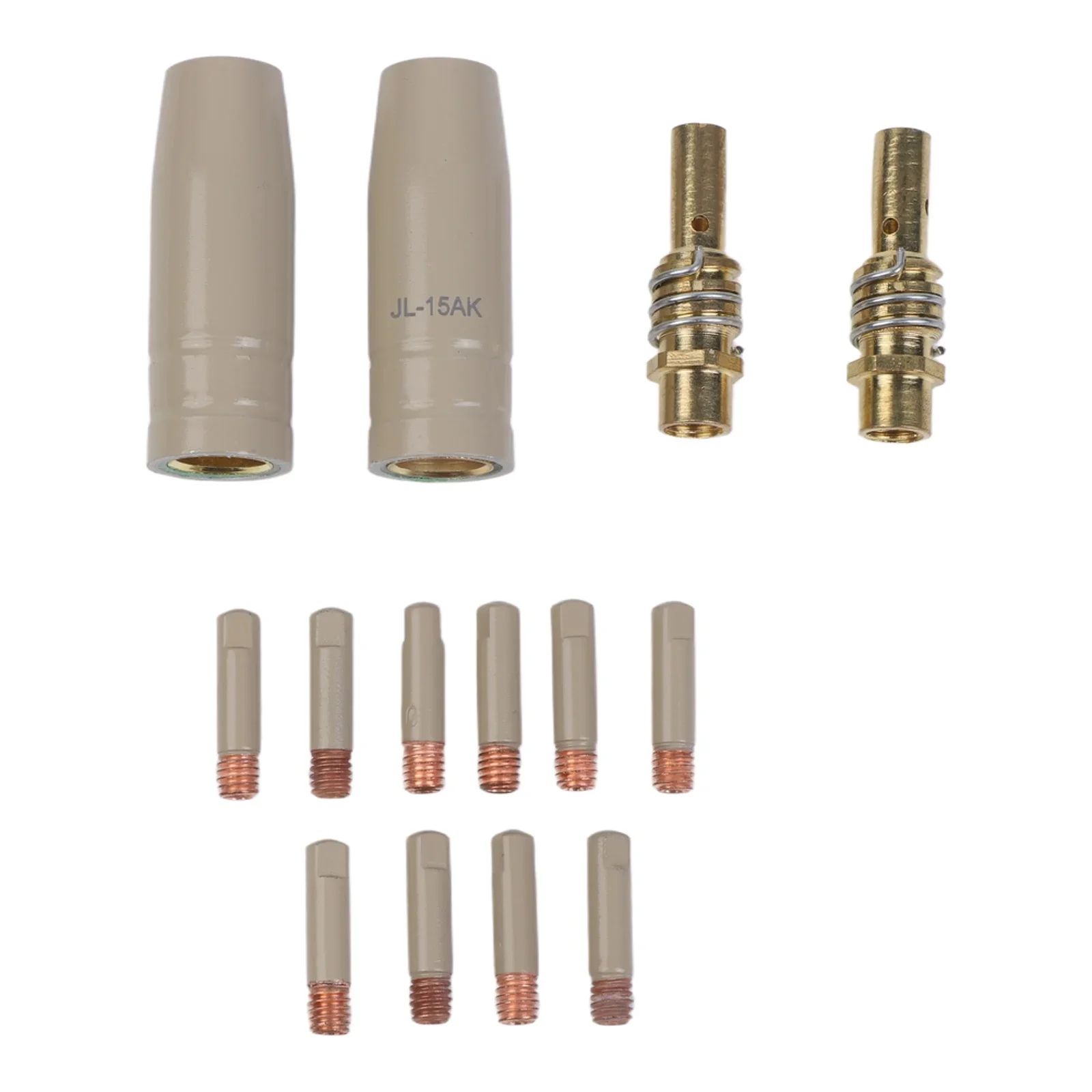 For 15AK Welding Torch 14Pcs Copper Nozzle Kit With Insulated Coating Gasless Protection For MIG Welder Accessories