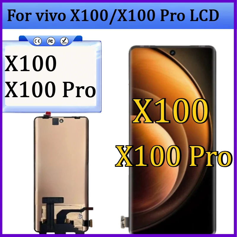 

New OLED For vivo X100 LCD Display Touch Screen Digitizer Assembly For VIVO X100 Pro LCD Replacement