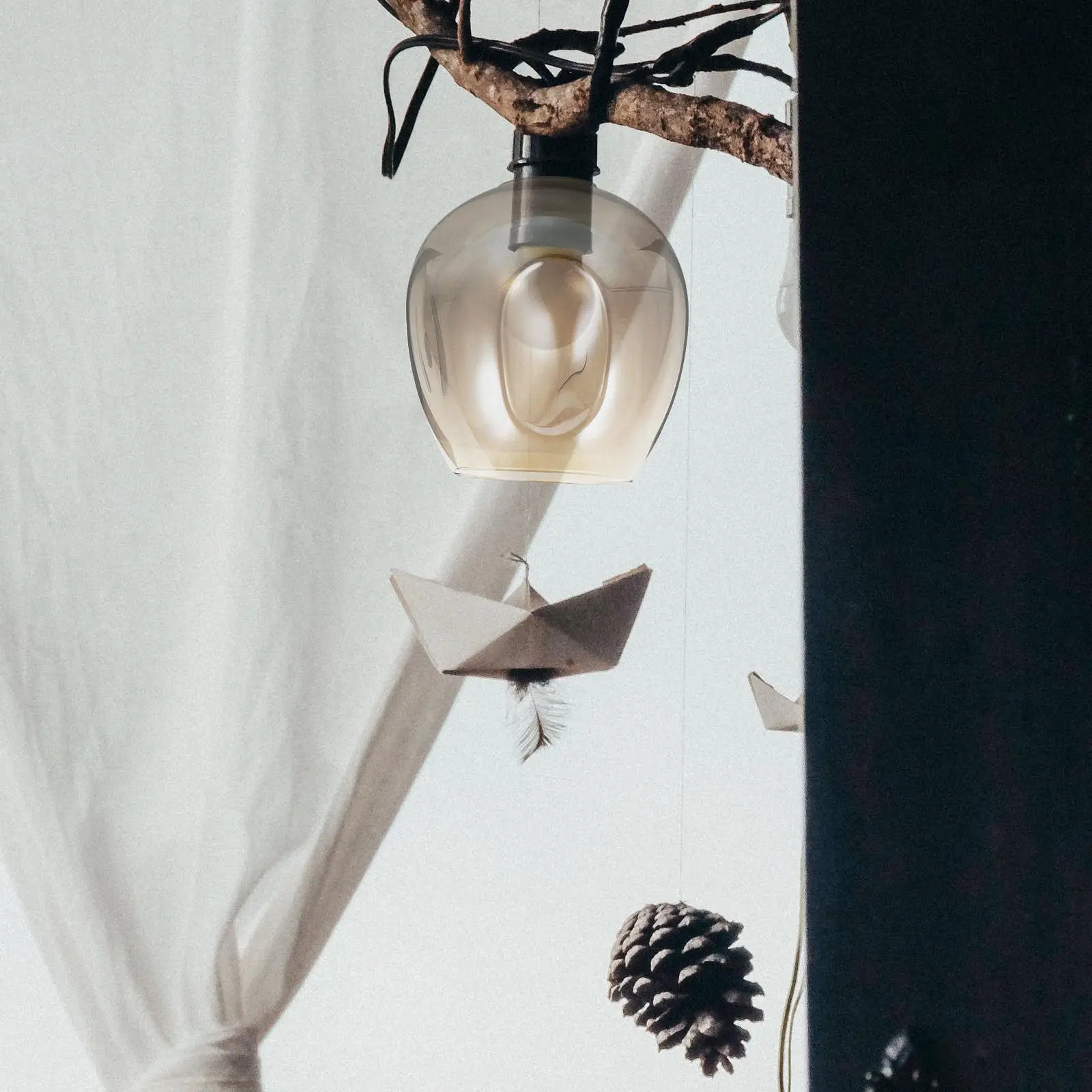 Transparent Glass Lampshade European Style Bedroom Pendant Light Cover Replacement Lighting Accessory