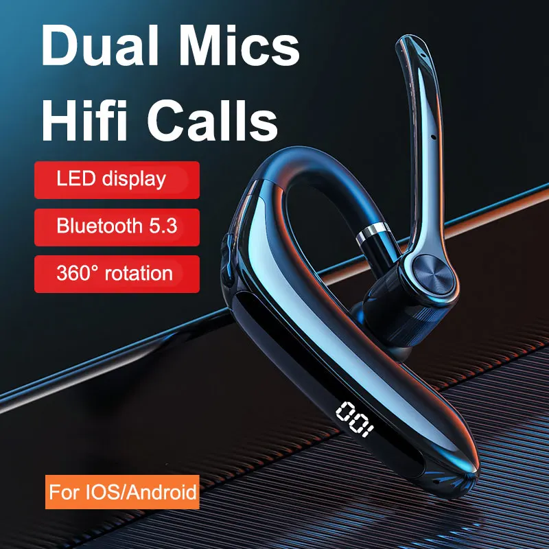 

EARDECO Single Driving Earphone Business Headphones Wireless Bluetooth Headset with Dual Mics Hifi Sound HD Calls Earphones