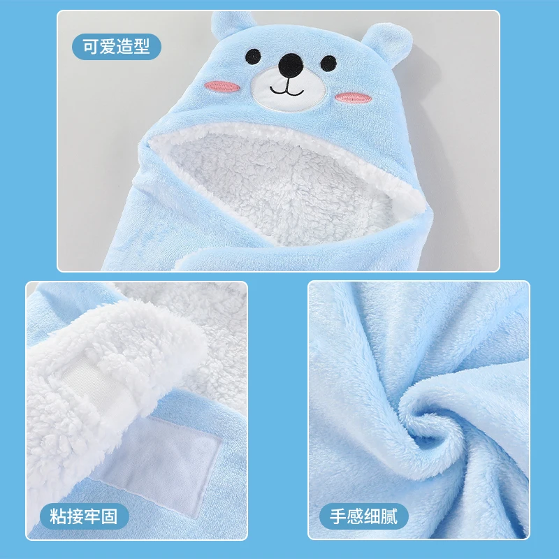 Пеленальное одеяло для новорожденных, милое плюшевое одеяло для мальчиков и девочек, сумка для сна для детей 0-6 месяцев