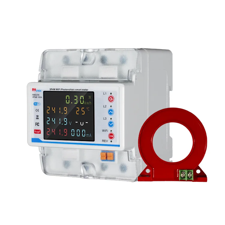 

i circuit breaker 3-phase 4P color screen instrument intelligent remote MCB mobile phone control with leakage protection