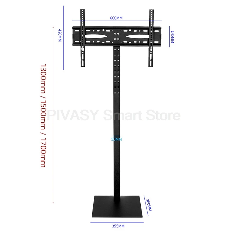 Supporto per TV per televisori da 32 a 60 pollici Accessori per home theater con base in acciaio laminato a freddo robusto e regolabile in altezza a 11 livelli
