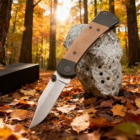 BK 112 Outdoor Pocket Folding Knife, 8Cr13Mov Stainless Steel Blade, T6 Aluminum & Micarta Handle for Camping Survival EDC Carry