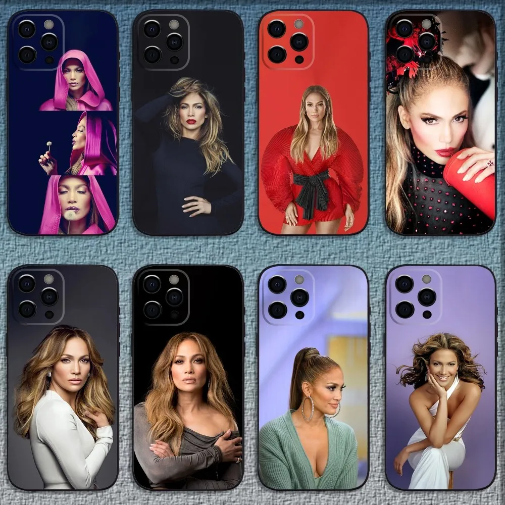 Singer J-Jennifer L-Lopez Phone Case For iPhone 16,15,14,13,12,11,Pro,X,XS,Max,XR,Plus,Mini Soft Black Cover