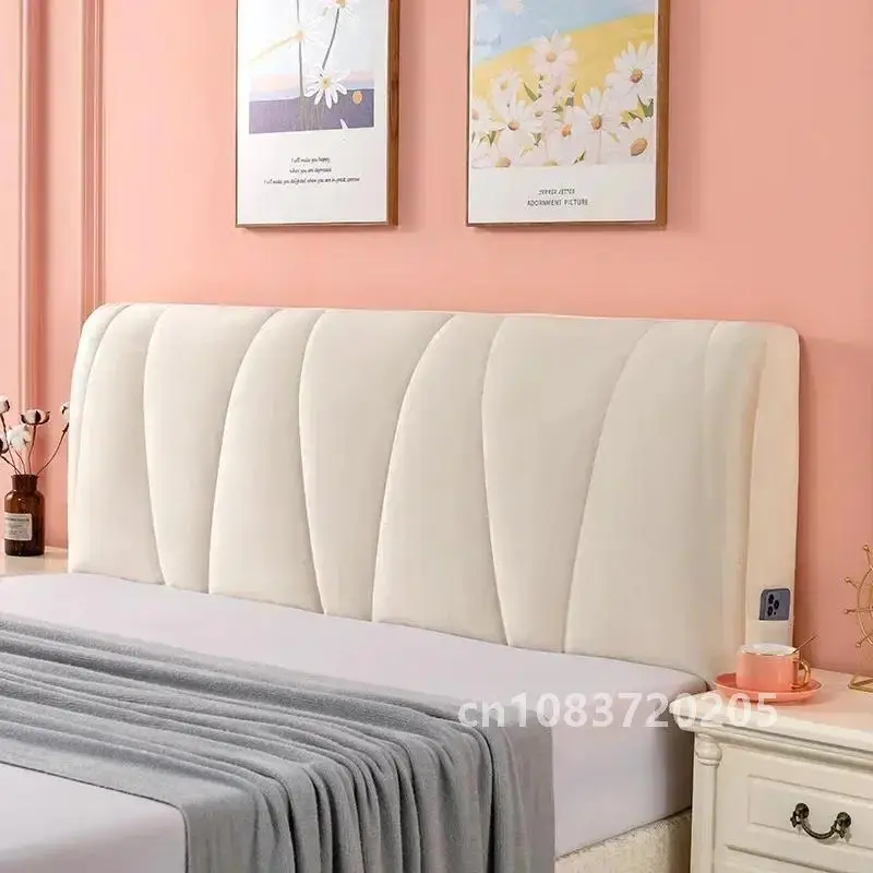 

All-inclusive Super Soft Smooth Quilted Head Thicken Velvet Headboard Cover Solid Color Bed Back Dust Protector Cover