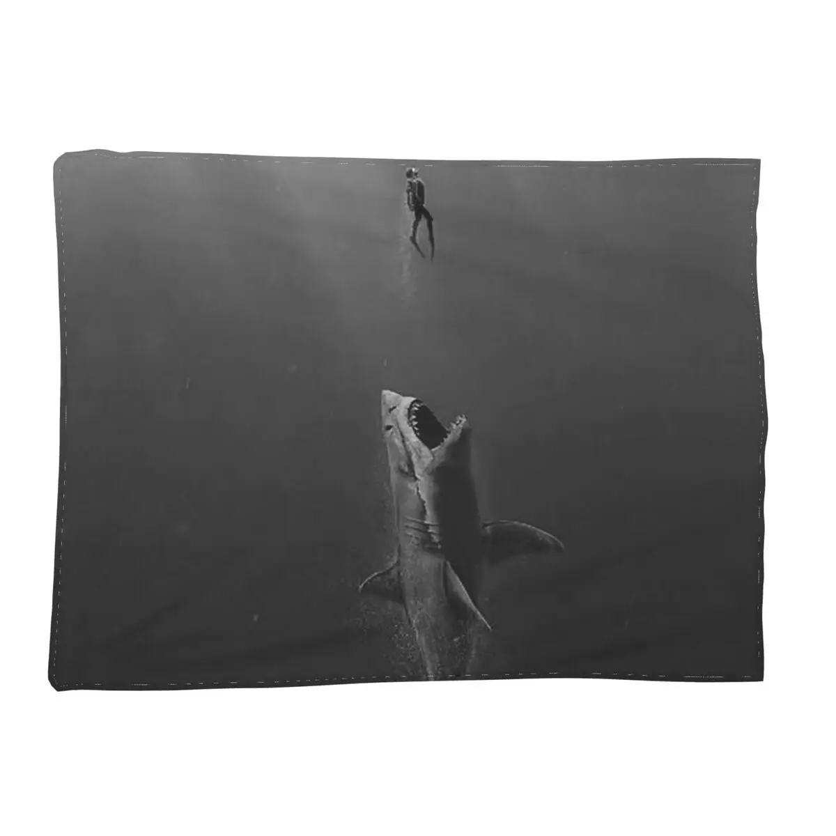 

Deep Sea Shark Black Blanket Soft Warm Flannel Throw Blanket Bedding for Bed Living room Picnic Travel Home Couch