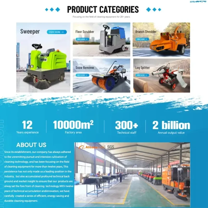 Hot Sale Large Diesel Engine 13hp 15hp Snow Sweeper Battery Operated 15hp Utility Vehicle Snow Blower Thrower