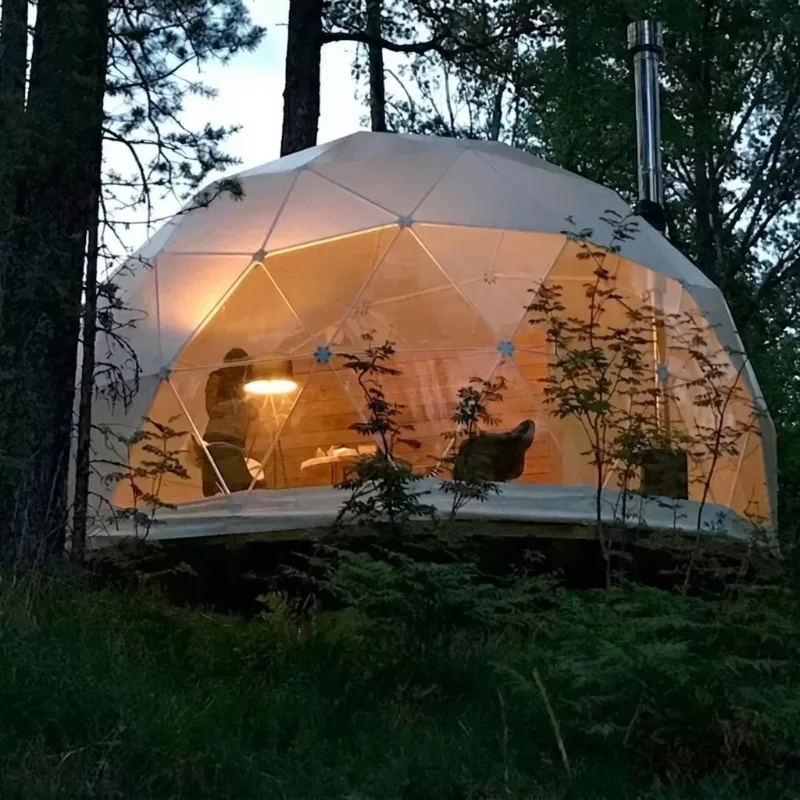 Luxury Forest Resort High Quality Steel Geodesic Dome Tent Windproof Star View Bubble House for Eco Forest Tourism Stay