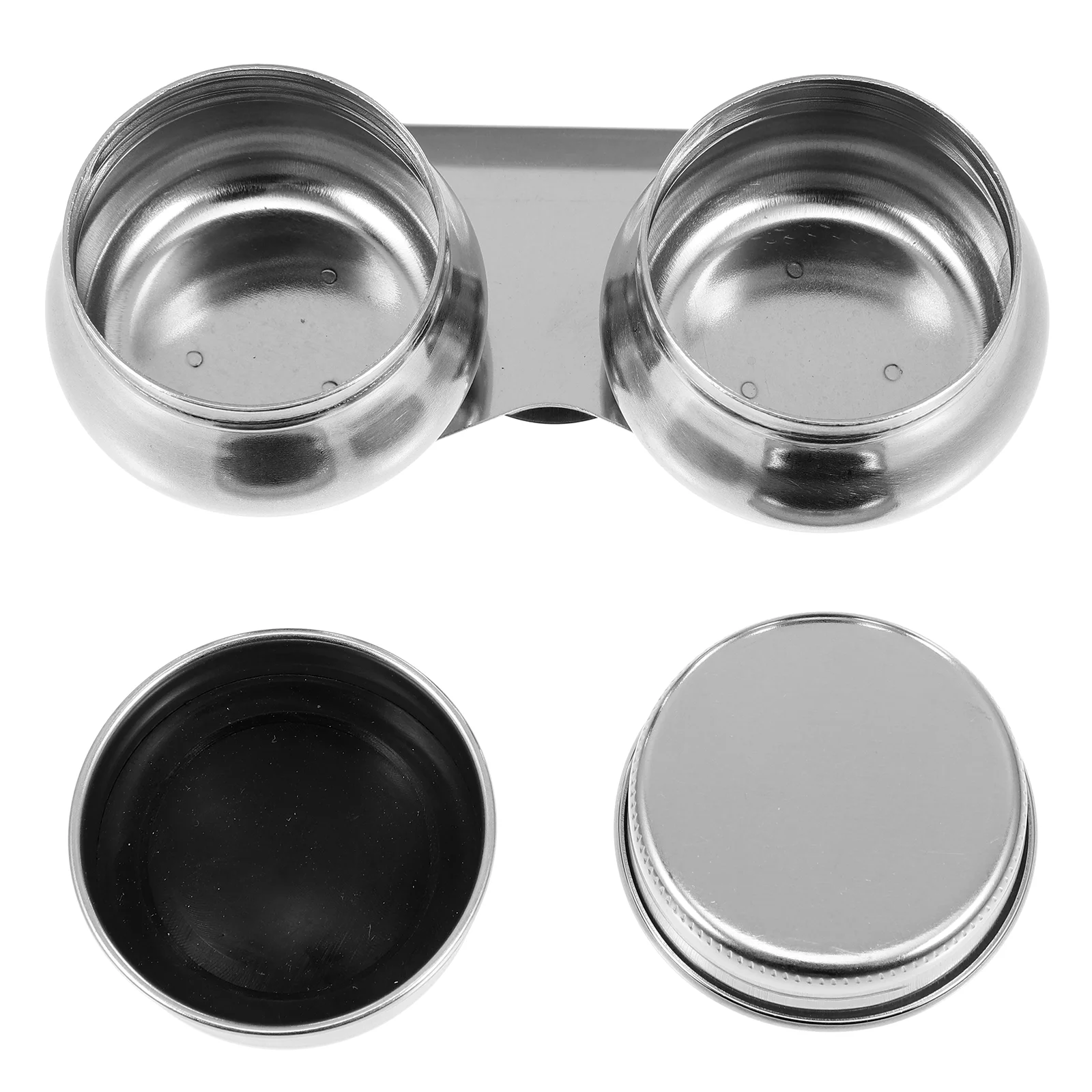 

2 Pcs Oil Painting Color Tint Brush Washing Bucket Mixing Cup Stainless Steel Supplies Palette Silver Toddler
