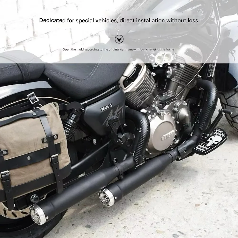 

For Benda Chinchilla 500 modified full section exhaust Pipe,the sound is low, deep and powerful