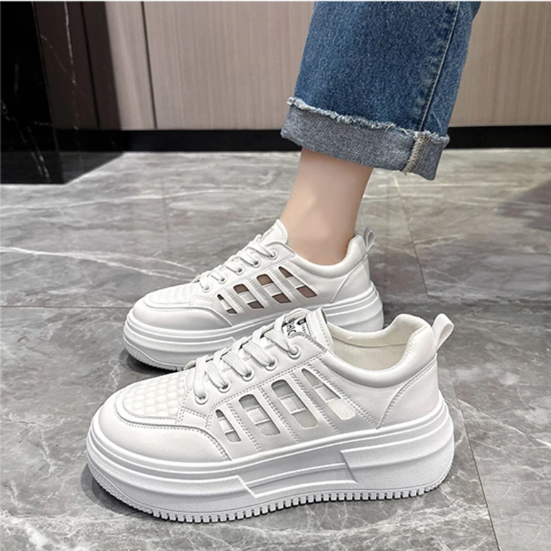 Chaussures décontractées pour femmes, optique astronomique, respirantes, simples, plates, tout assorties, petites chaussures blanches, automne, nouveau, 2023