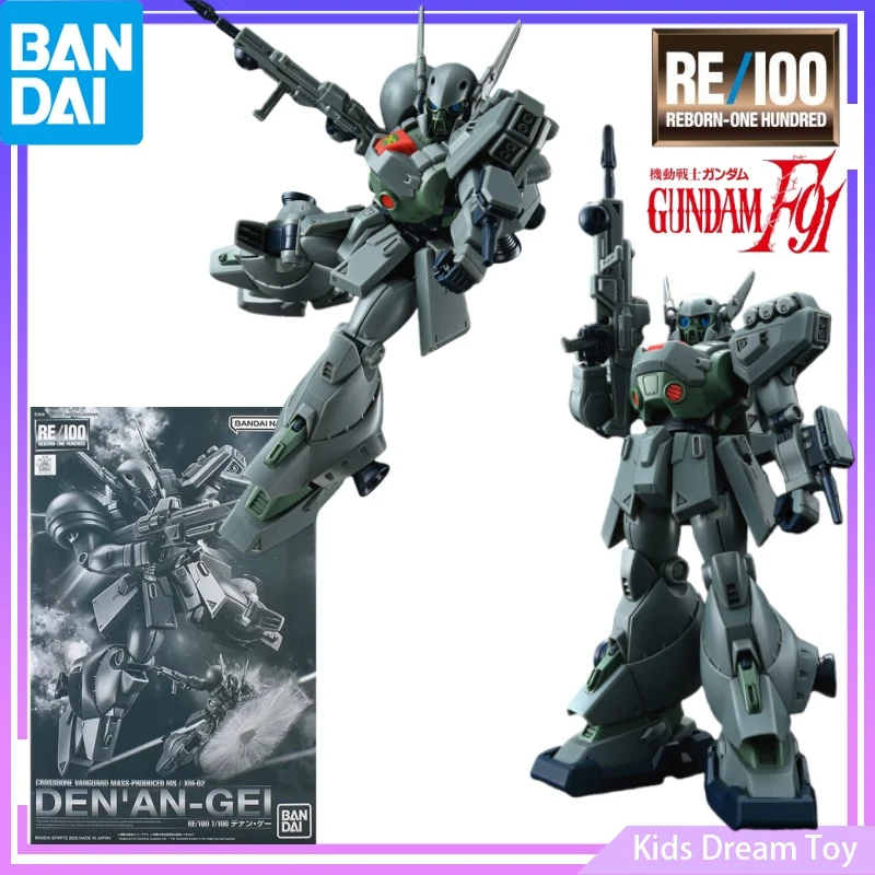 

Assembly Bandai in Stock Original RE/100 Mobile Suit Gundam F91 Anime Figures DEN'AN-GEI Action Figures Toys Collectible Model