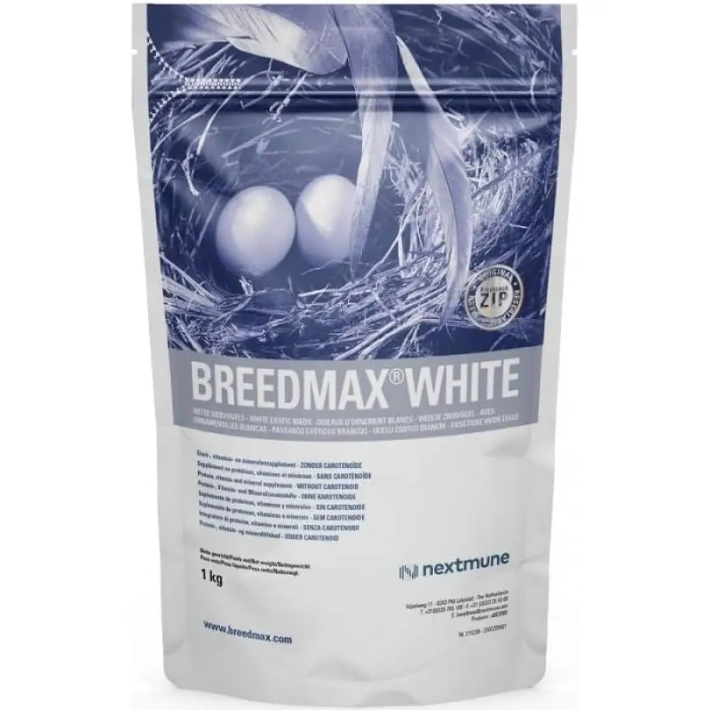 Breedmax Blanco para Aves Exóticas, Mejora la Salud y Fertilidad, 1 KG