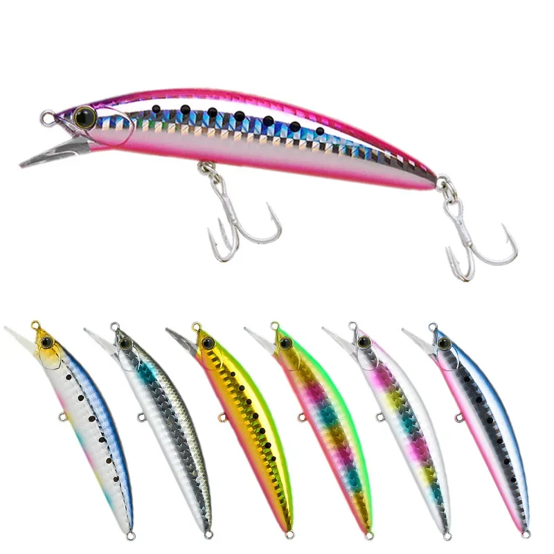 Heavy surfer minnow 90MM 28G Sinking Minnow Fishing Lure Artificial Bait Saltwater Hard Bait Pike Bass Fishing tackle 2023