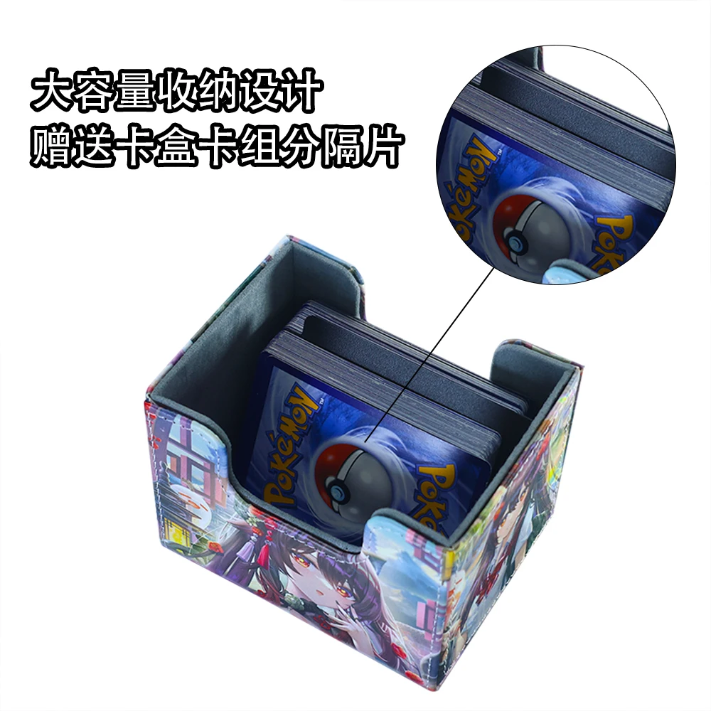 Game Card Case: Walnut Genshin Card Box, Walnut Leather Card Box, Pokémon PTCG, Yu-Gi-Oh Fifth Personality DIY Card Storage Box,