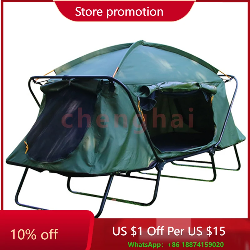 

Палатка для кемпинга на открытом воздухе, непромокаемая, утолщенная, двухслойная, для кемпинга, эксклюзивно для рыбалки, палатка для беззаземления, защита от дождя для одного человека