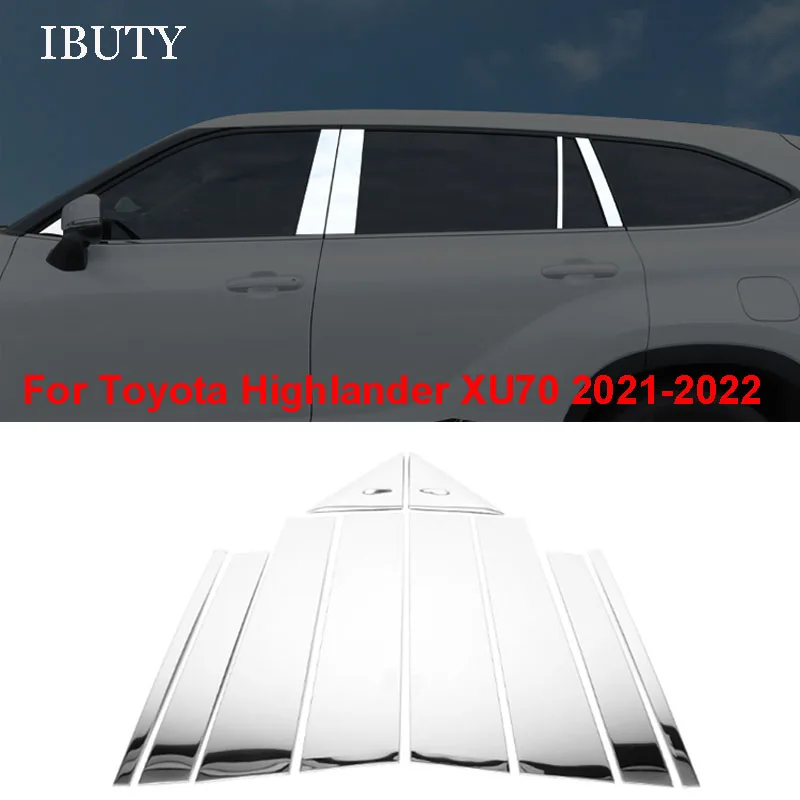 

For Toyota Highlander Kluger XU70 2022 Car Side Window Center Pillar Stainless Steel Middle Column B C Pillar Protection Trims