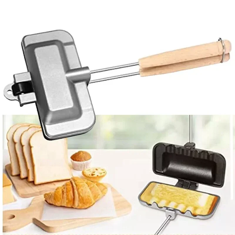 Double Sided Breakfast Sandwich Baking Pan Nonstick Flip Grill Pan for Breakfast Pancakes Omelets Frittatas Toast Kitchen Tools