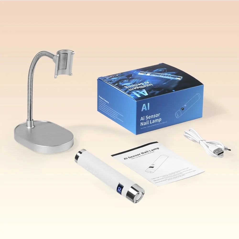 Mini lampe sèche-ongles UV LED, capteur Ai, Rechargeable, sans fil, pour bureau et séchage portatif, outils de Salon de manucure