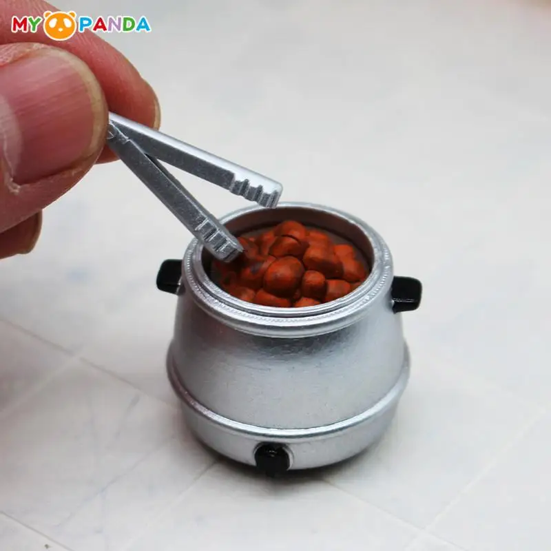 

Doll House Miniature Food Simulation Tea Egg Soup Pot With Clip Simulation Food Model Toy For Dollhouse Scene Decor Accessories