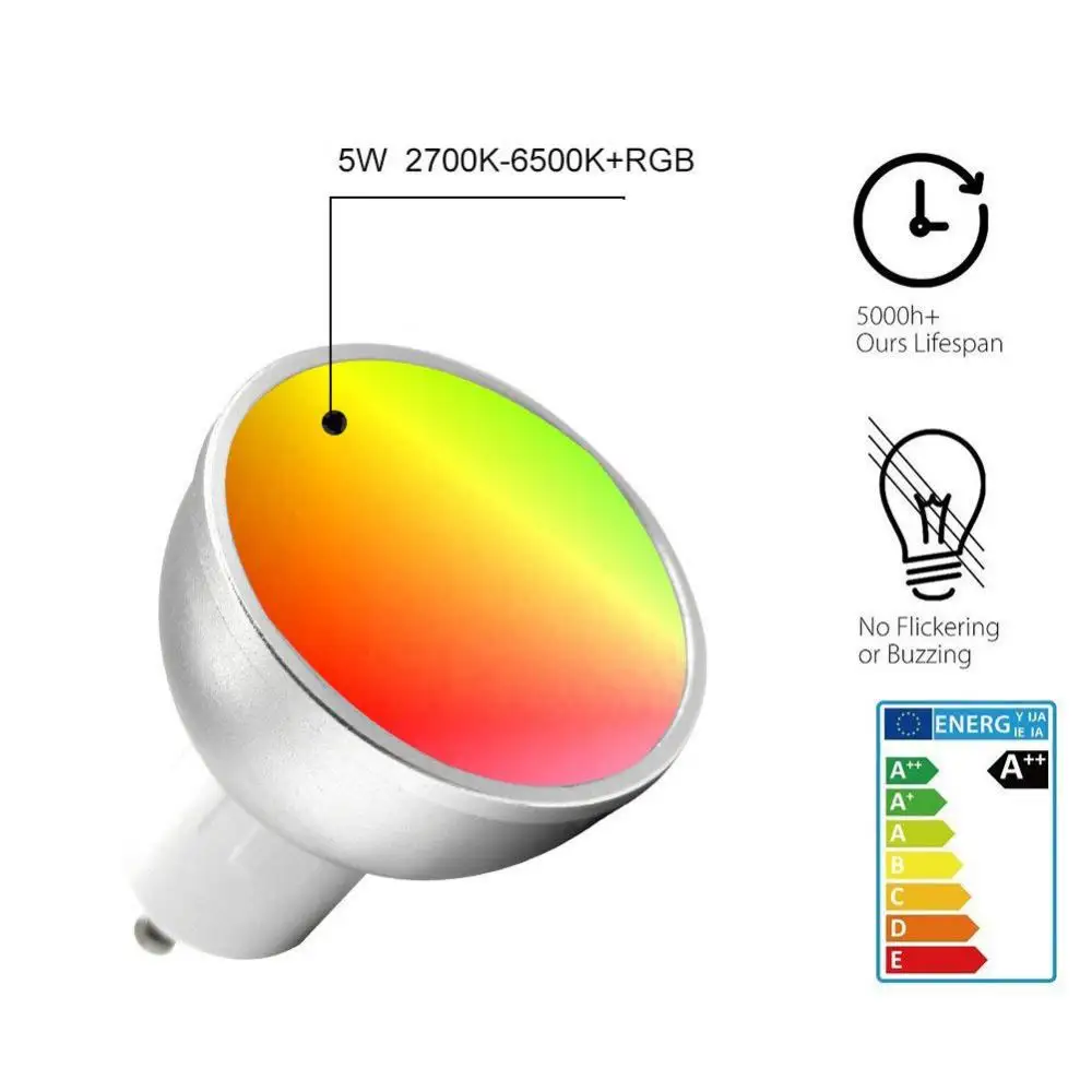 الذكية LED مصباح الأضواء لمبة RGB + CW الأضواء الذكية ضوء لمبة 28 المصابيح بقعة ضوء 5 واط قابل للتعديل لون الذرة ضوء لمبة