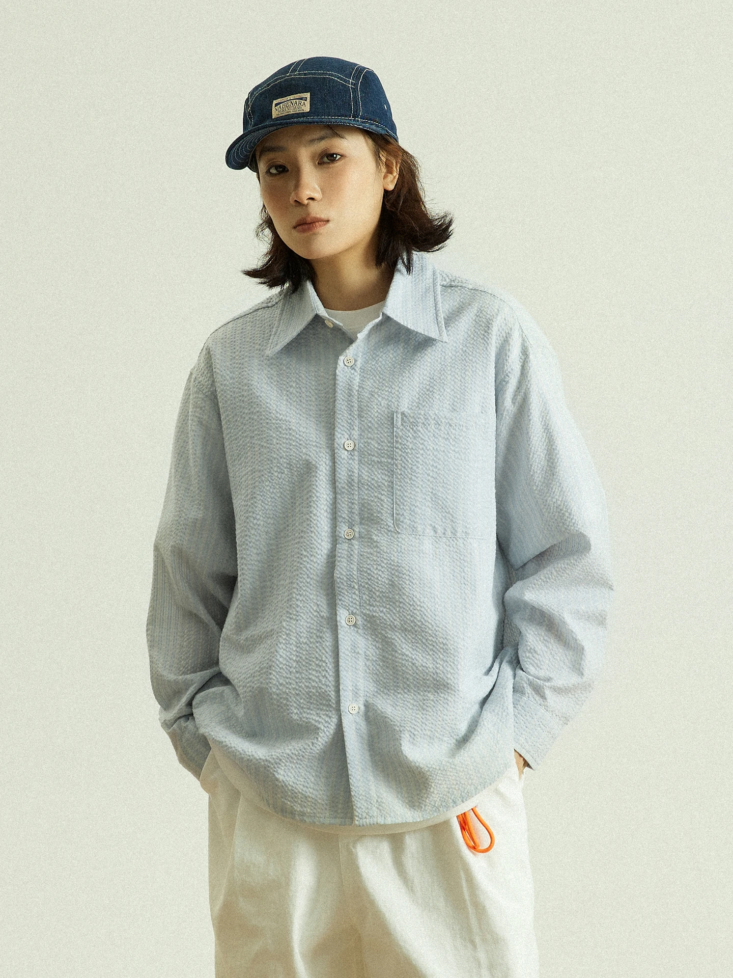 

Goodnorth Bubble Loose Casual Style Unisex Cotton Long Sleeve Shirt Women's Fashion Spring Season