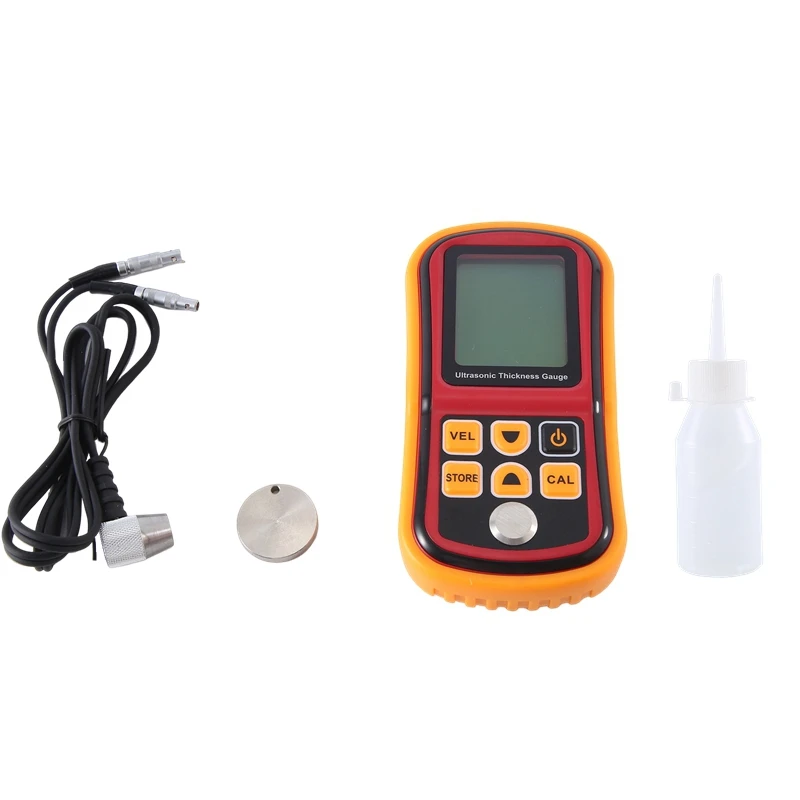 Ultrasonic Thickness Gauge Digital LCD Ultrasonic Thickness Meter Tester Gauge GM100 1.2-225Mm(Steel) 0.1Mm Resolution