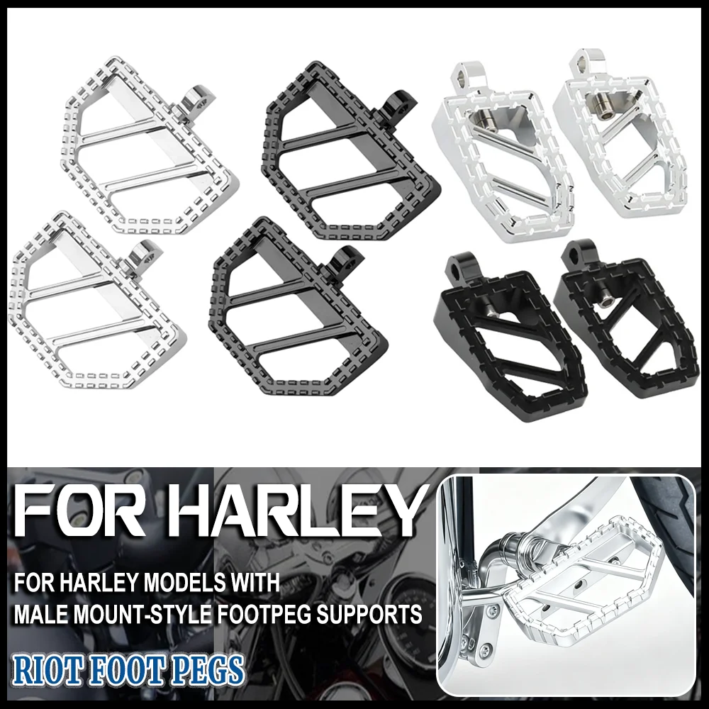 

Riot Foot Pegs Floorboards MX Foot Control Footrest For Harley Touring Road King Sportster 883 Dyna FXDF Softail Chopper Bobber