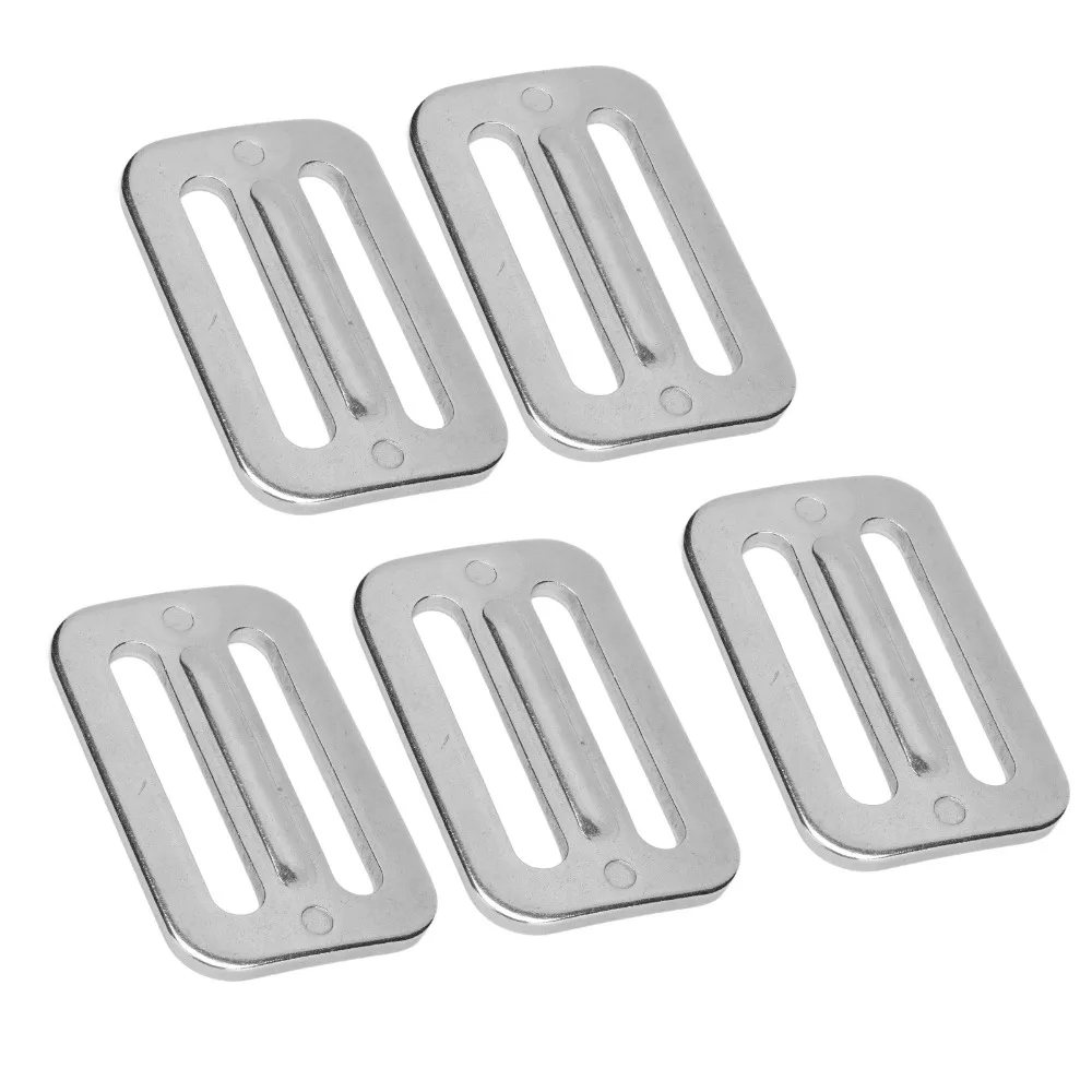 

5 PCS 2.8 x 1.8in Adjustable Slide Buckle Stainless Steel High Hardness Rectangle Webbing Slider Fine Workmanship