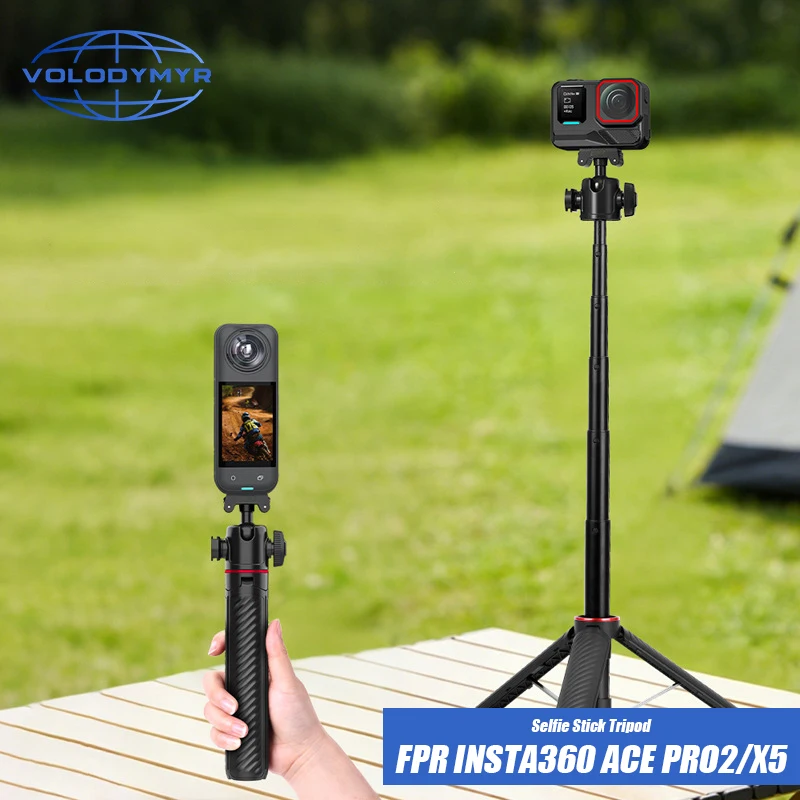 

VOLODYMYR for Insta360 Ace Pro/2 Gimbal Quick-release Tripod Extension Rod X5 Selfie Extension Rod Action Camera Accessories