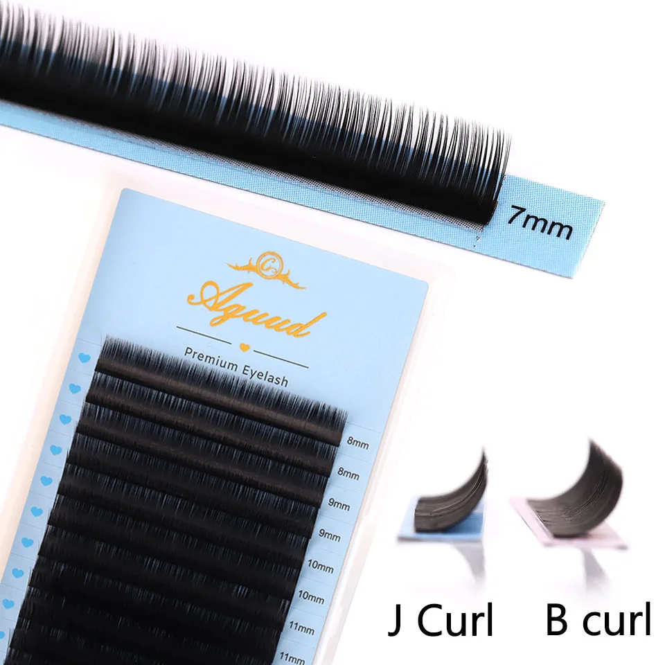 AGUUD 16 Reihen J/B/C/CC/D Kaschmir Einzelwimpernverlängerung Premium Faux Mink Weiche Natürliche Russische Volumen-Wimpern 5-25mm Cils – Detail 2