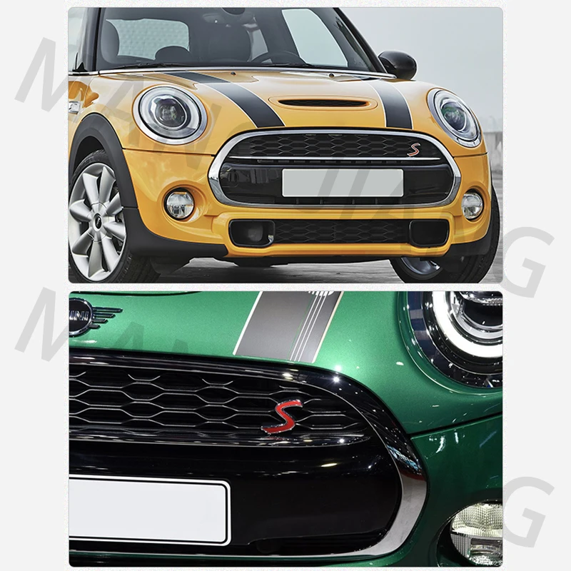 Car 3D Letters Metal S Front Grille Badge Emblem Decals For Mini Cooper R50 R52 R55 R56 R60 F54 F55 Countryman Auto Accessories