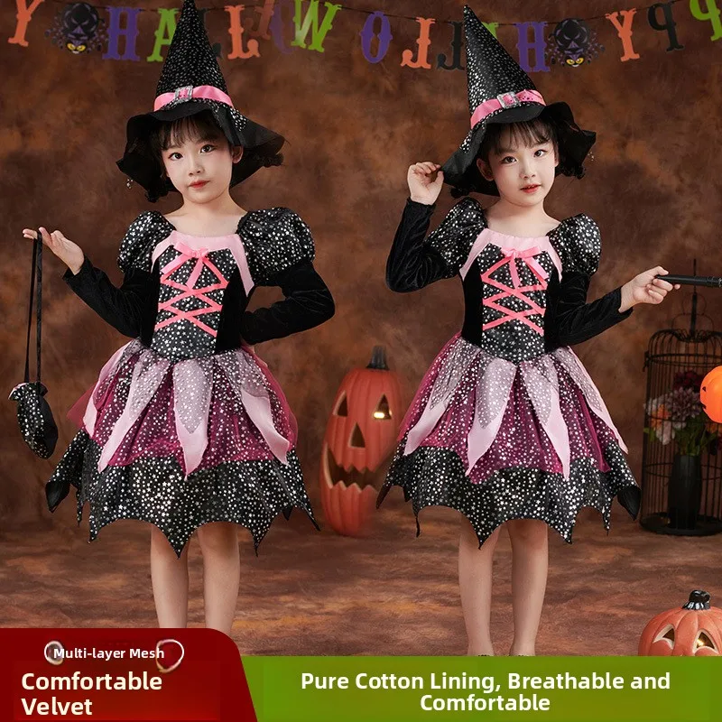 

Witch Costume Cosplay Women's Halloween Party Outfit Magic Staff Included Polyester Material Traditional Chinese Stage Costume