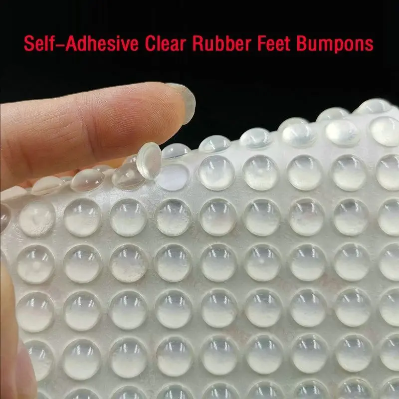 Clear Adhesive Drawer Bumpers Pads Silicone Self Adhesive Cabinet Door Bumpers Round Cutting Boards Sound Dampening Rubber Feet