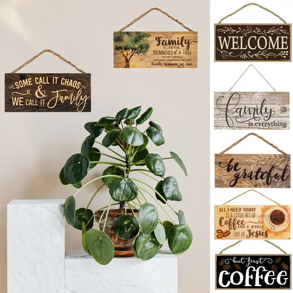 Wooden Welcome Plaques Sign Friendship Family Sign Decorative Hanging Wall Pediments Rustic Wall Art Decoration Sweet Home